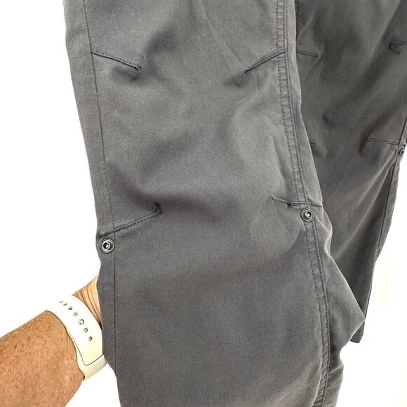 PrAna Halle Nylon Gray Stretchy Convertible Roll Tab 10 Hiking Lightweight Pants - Picture 2 of 7